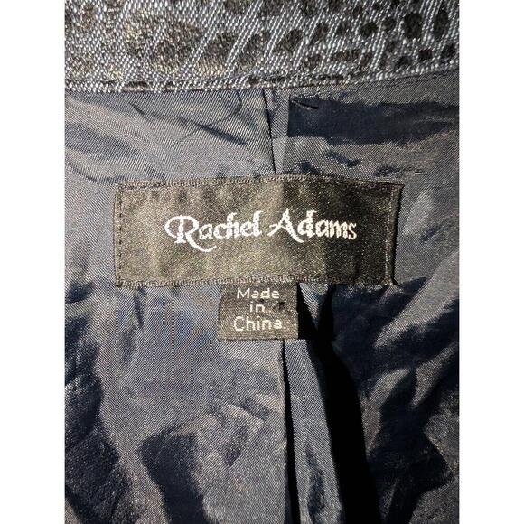 Rachel Adams Jacket Womens Size XL Blue Snake Print Full Zip Edgy Chic - Picture 2 of 5